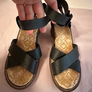 Black leather sandals